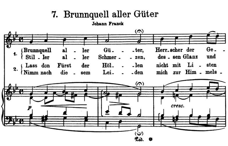Brünnquell alle Güter BWV 445, High Voice in g min...