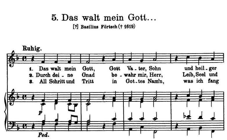 Das walt mein Gott BWV 520, High Voice in F Major,...