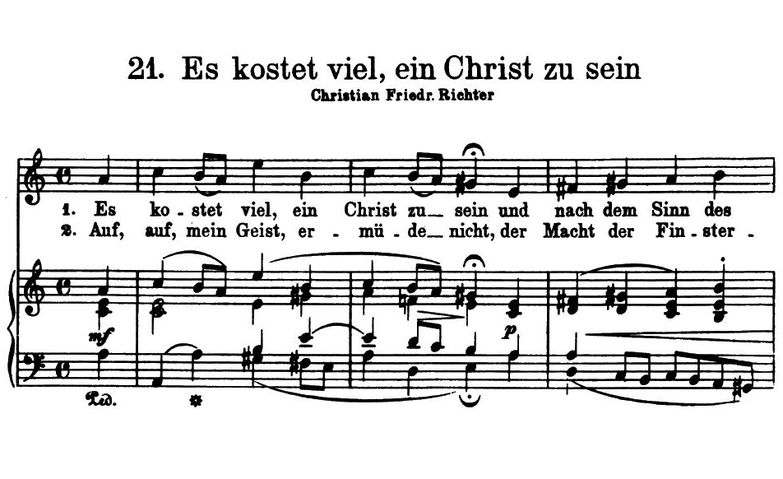 Es kostet viel, ein Christ zu sein BWV 459, High V...