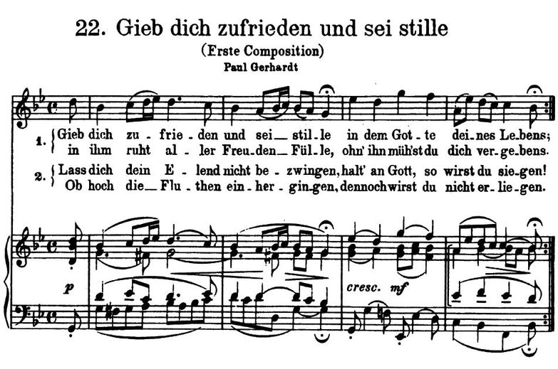 Gib dich zufrieden und sei stille (first version) ...