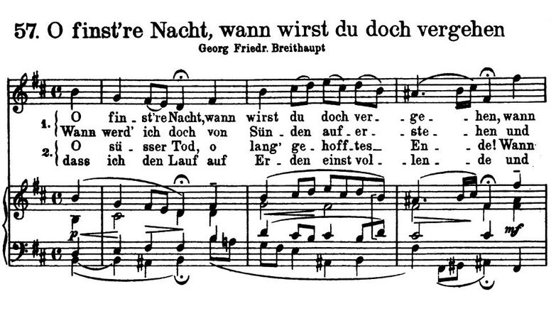 O finst're Nacht, wann wirst du doch vergehen BWV ...