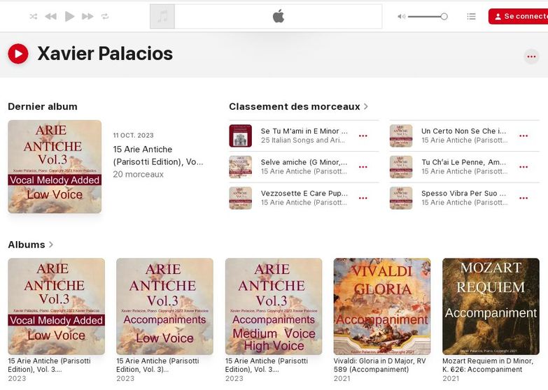 Xavier Palacios Piano Accompaniments Albums on App...