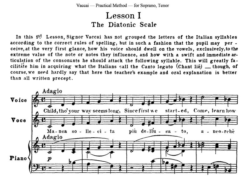 Sheet Music Download (Free): Vaccai Practical Meth...
