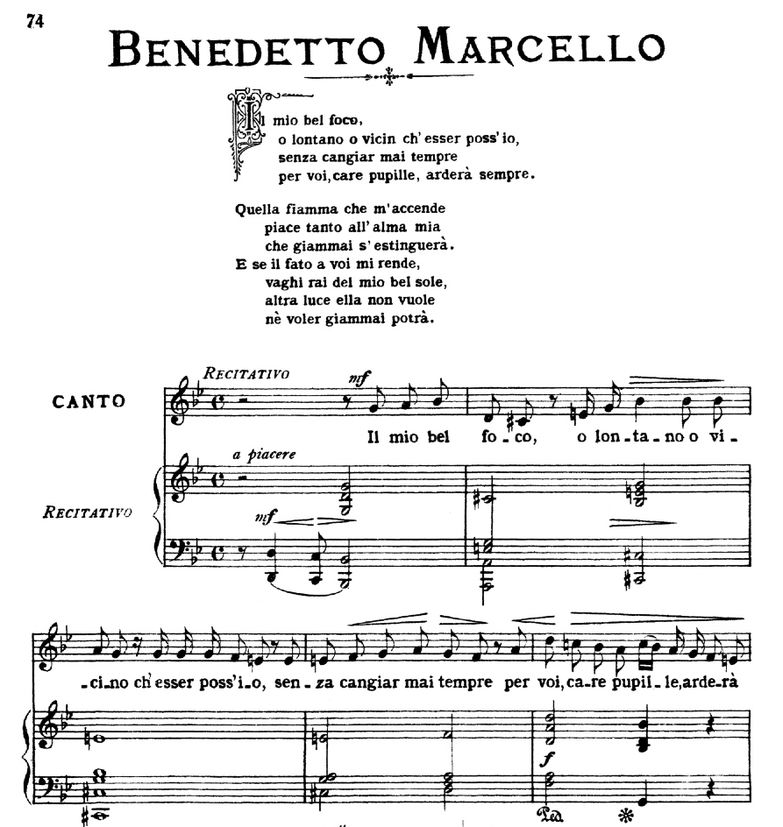 Il mio bel foco, Medium Voice in G Minor, B.Marcel...