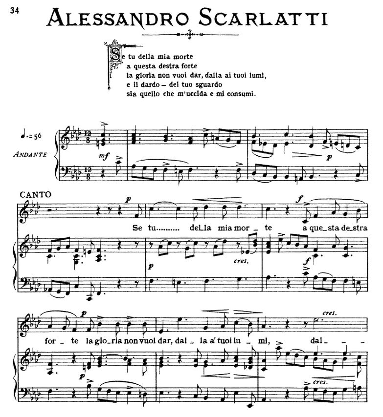 Se tu della mia morte, Low Voice in F Minor, A.Sca...