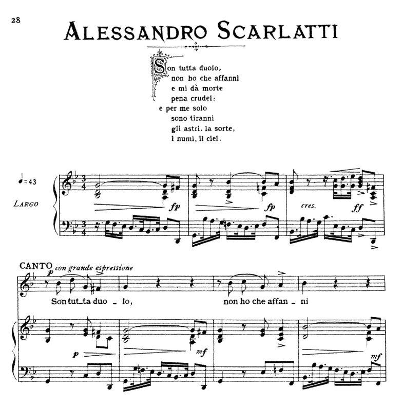 Son tutta duolo, Low Voice in G Minor, A.Scarlatti...