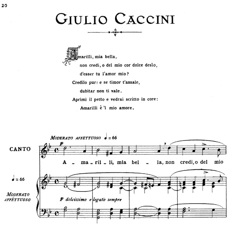 Amarilli, Medium Voice in G Minor, G.Caccini. For ...