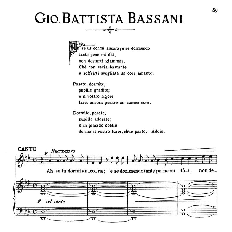 Posate, dormite, Medium Voice in A Flat Major, G.B...