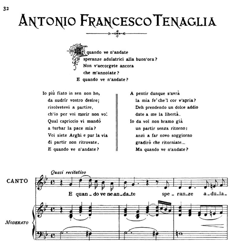 E quando ve n'andate, High Voice in G Minor, A.F.T...