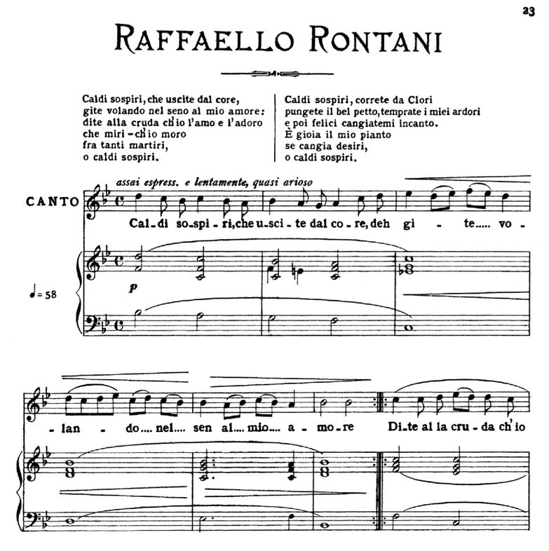 Caldi sospiri, Medium Voice in G Minor, R.Rontani....