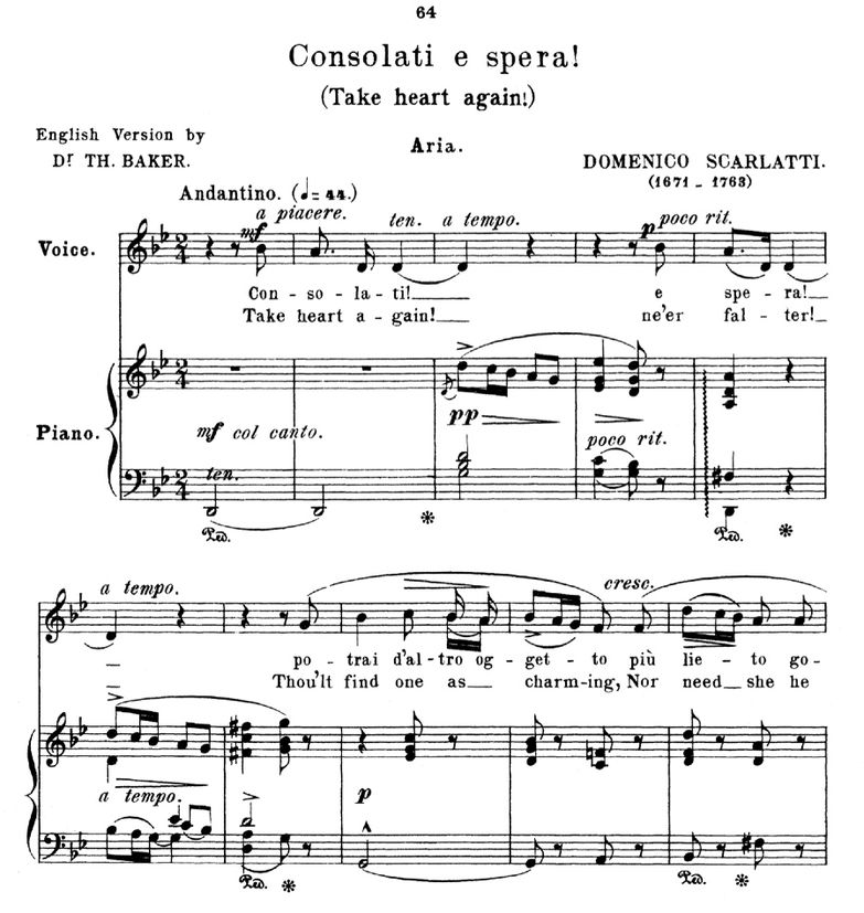 Consolati e spera!, Medium Voice in G Minor, D.Sca...