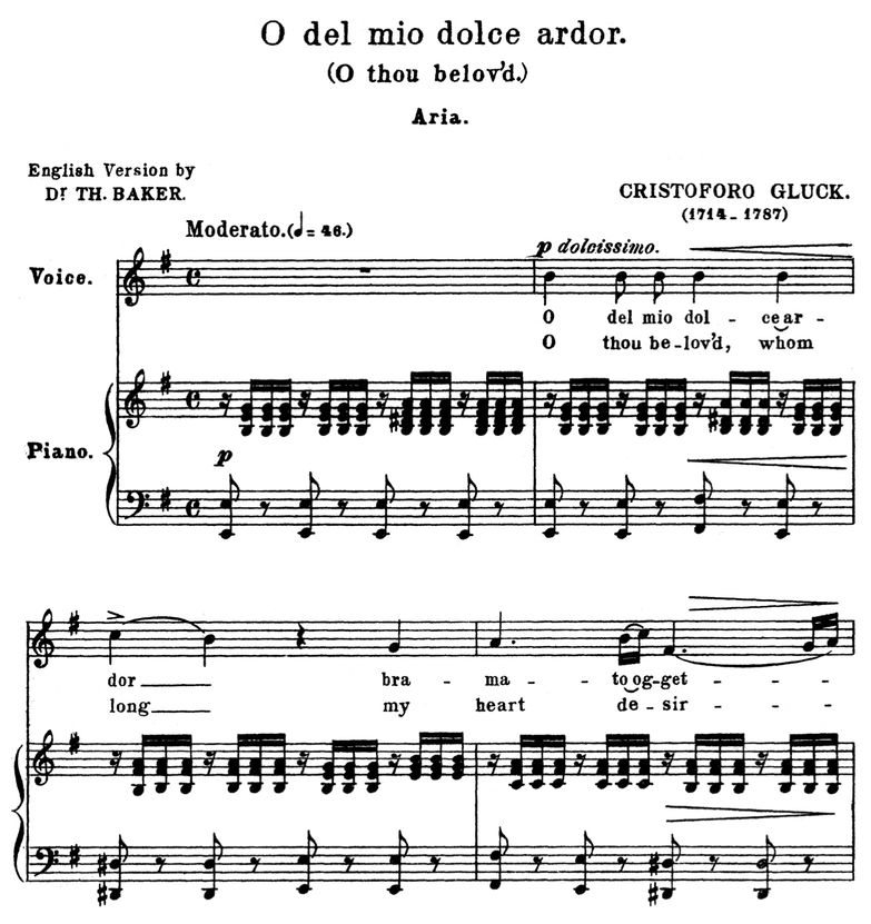 O del mio dolce ardor, Medium Voice in E Minor, C....