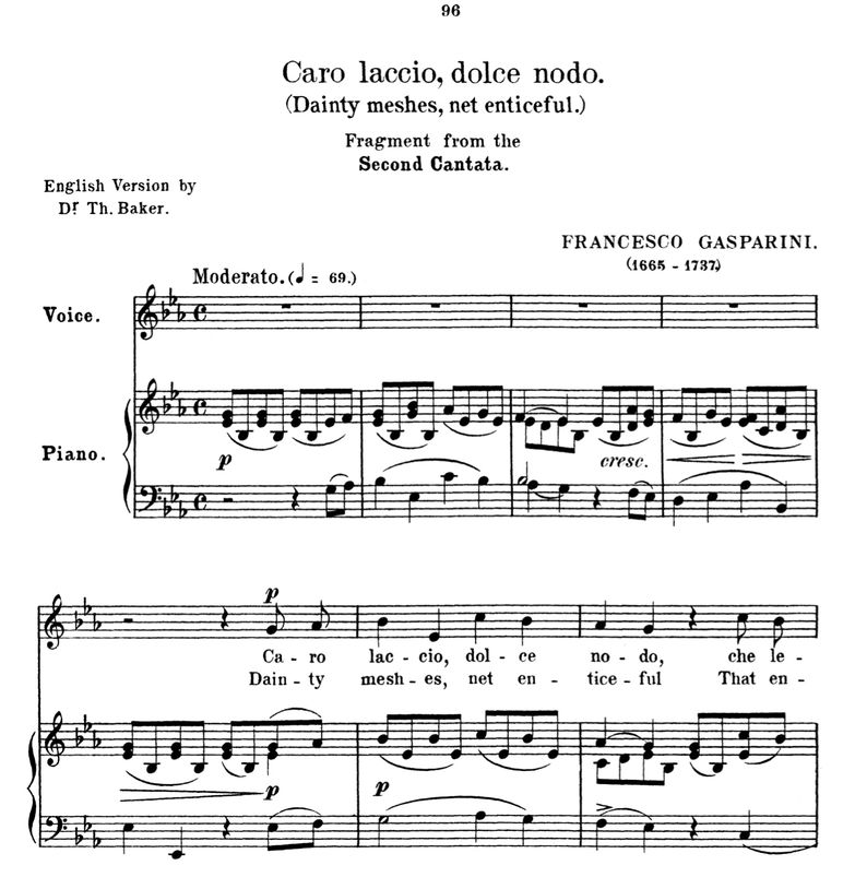 Caro laccio,dolce nodo, Medium-low Voice in E Flat...