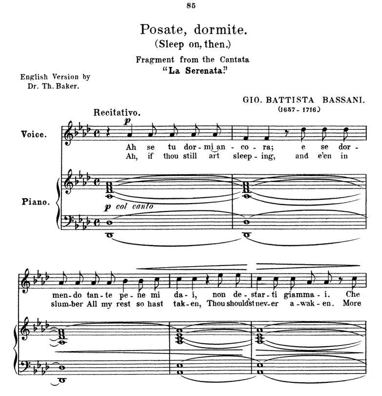 Posate,dormite, Medium Voice in A-Flat Major, G.B....