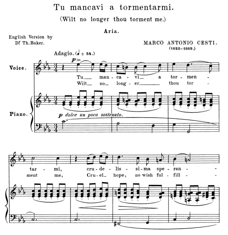 Tu mancavi a tormentarmi, High Voice in C Minor, M...