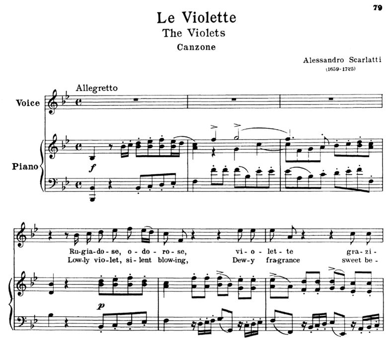 Le violette, High Voice in B-Flat Major, A.Scarlat...