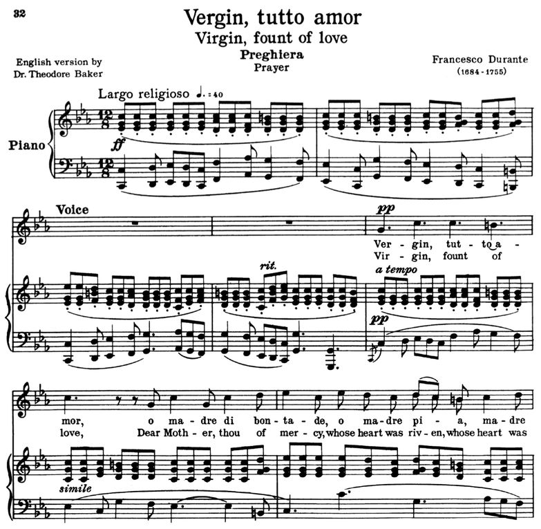 Vergin, tutto amor, Medium Voice in C Minor, F.Dur...