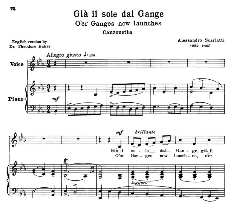 Già il sole dal Gange, Low Voice in E-Flat Major, ...