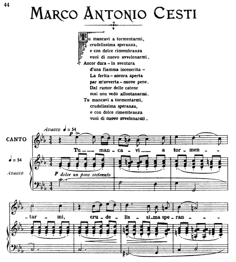 Tu mancavi a tormentarmi, High Voice in C Minor, M...