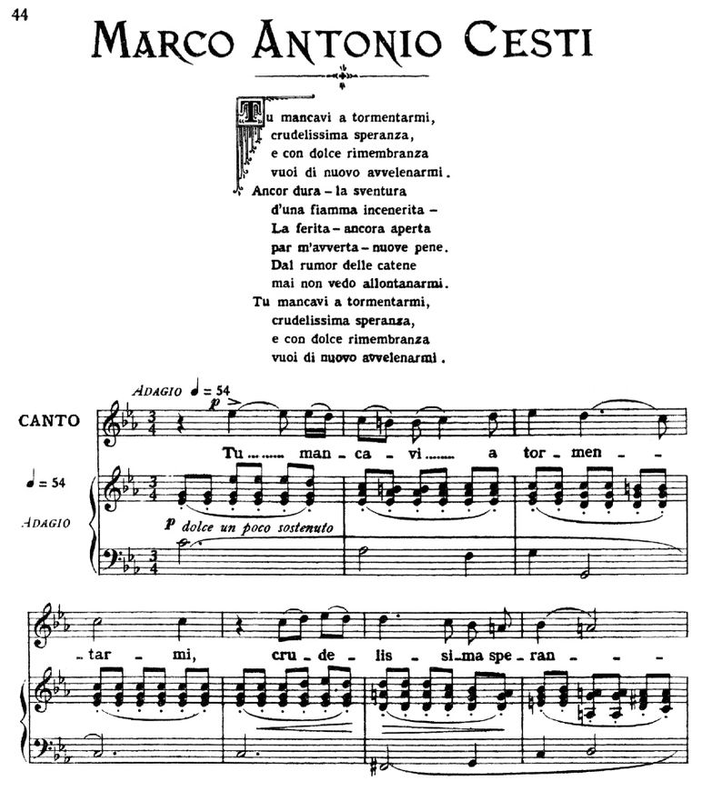 Tu mancavi a tormentarmi, High Voice in C Minor, M...