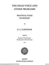 The Head Voice and Other Problems, D.A Clippinger,...