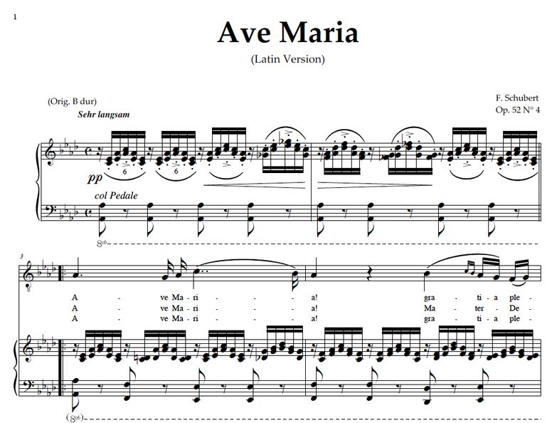 Ave Maria, D. 839, Transposition in A-Flat Major (...