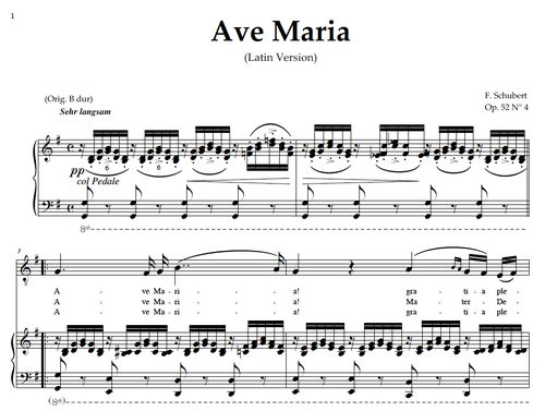 Ave Maria D 9 In G Major Baritone Latin Version F Schubert Digital Score After Peters Friedlaender Edition Pd Sheet Music Download Classicalsingerdownloads Com
