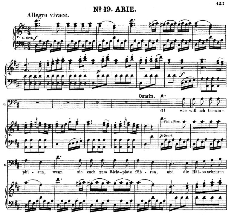 Oh! Wie will ich triumphiren (Aria for Bass). W.A....
