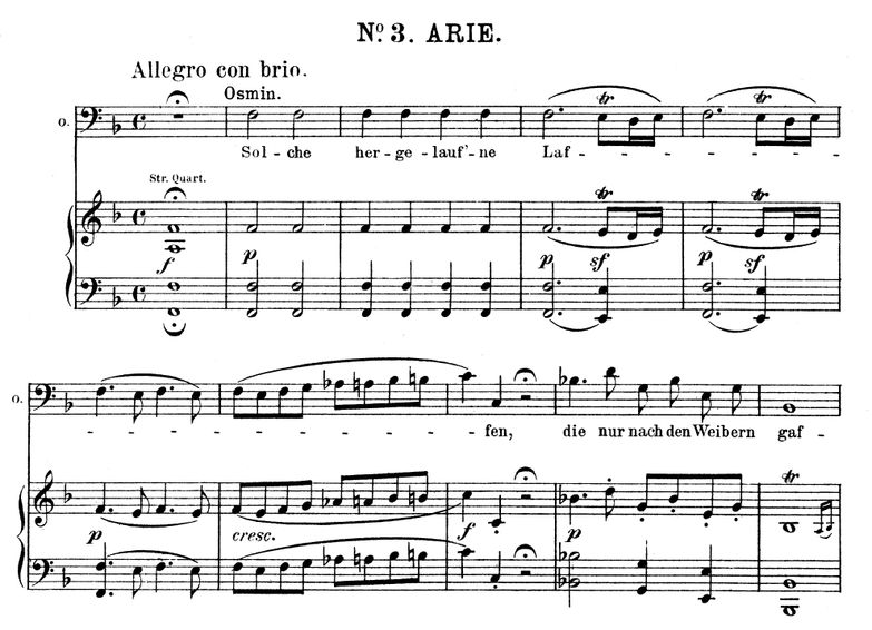Solche hergelaufne laffen (Aria for Bass). W.A.Moz...
