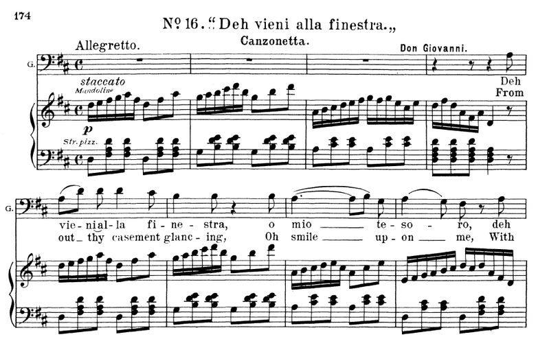 Deh vieni alla finestra (Aria for Baritone or Bass...