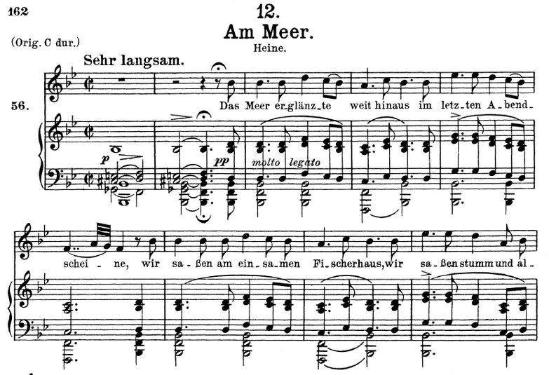 Am Meer D.957-12 in B Flat Major. F. Schubert. Vol...