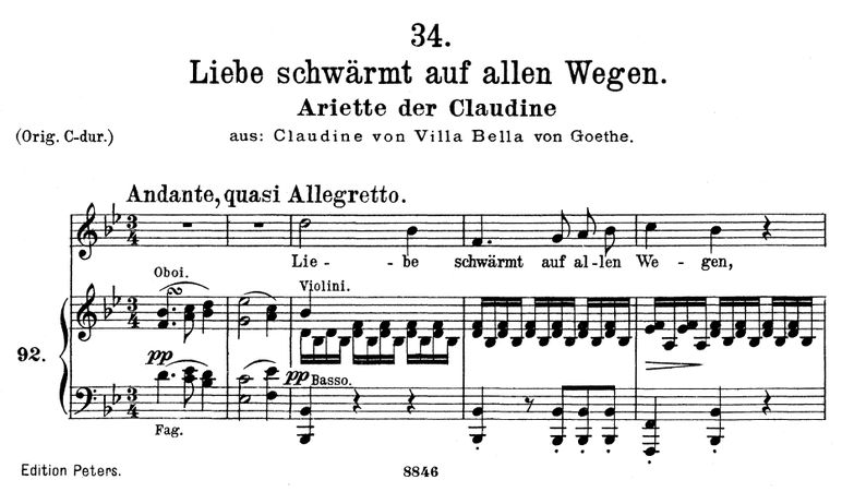 Arietta der Claudine D.239-6 in B Flat Major. F. S...