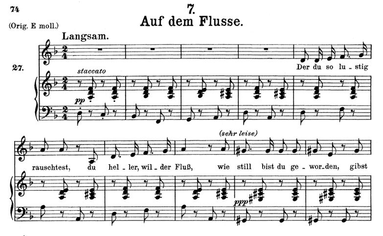 Auf dem Flusse D.911-7 in D Minor. F. Schubert (Wi...