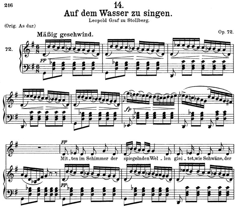 Auf dem wasser zu singen D.774 in G Major. F. Schu...