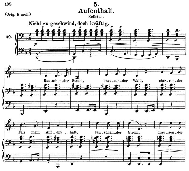 Aufenthalt D.957-5 in D Minor. F. Schubert (Schwan...