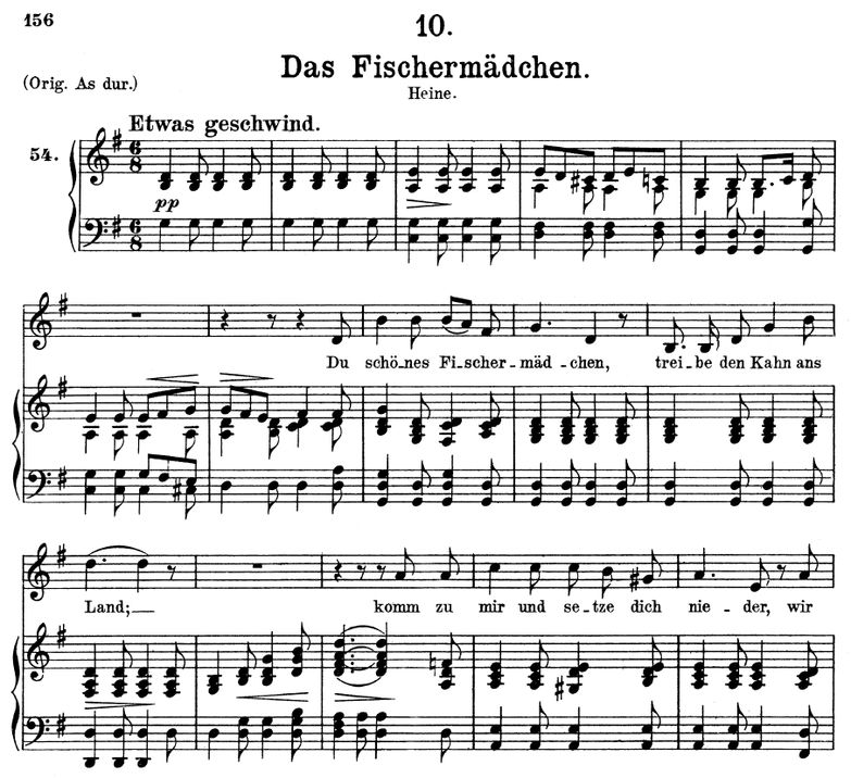 Das Fischermädchen D.957-10 in G Major. F. Schuber...