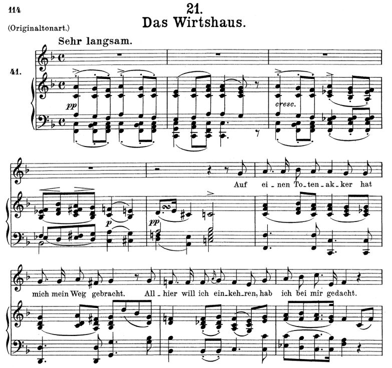 Das Wirtshaus D.911-21 in F Major. F. Schubert (Wi...