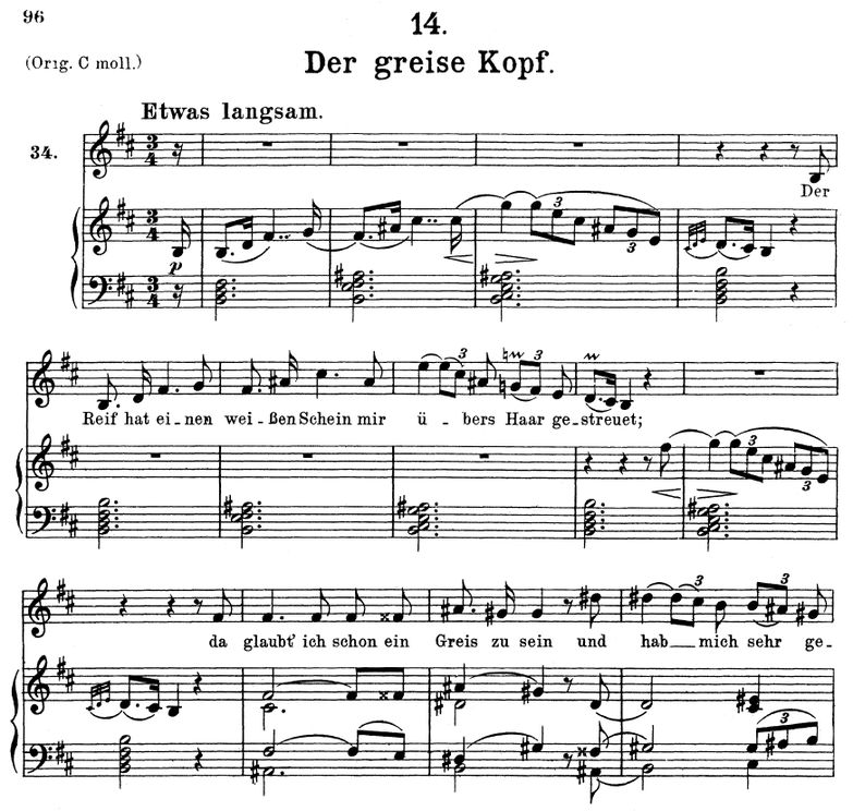Der greise Kopf D.911-14 in B Minor. F. Schubert (...