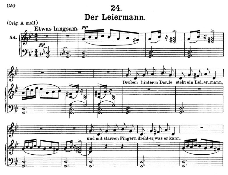 Der Leiermann D.911-24 in G Minor. F. Schubert (Wi...