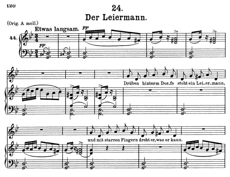 Der Leiermann D.911-24 in G Minor. F. Schubert (Wi...