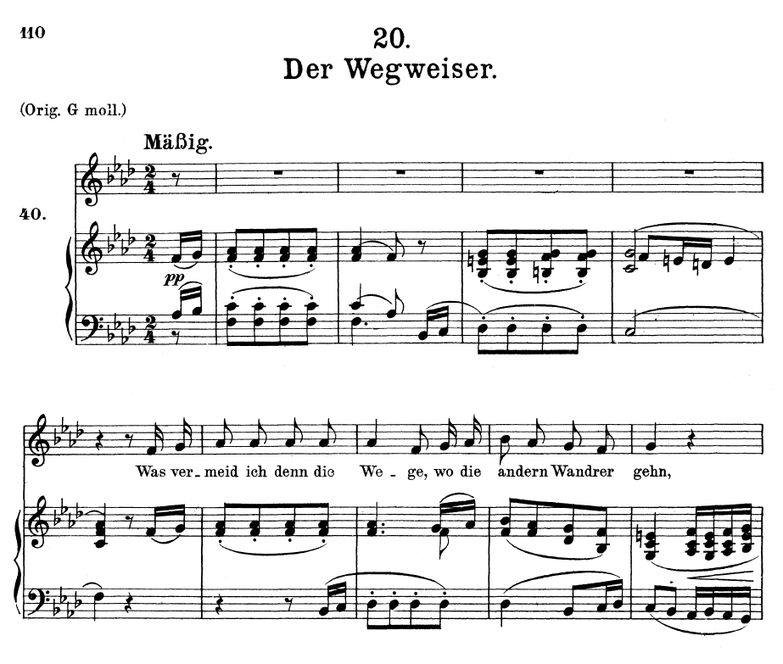 Der Wegweiser D.911-20 in F Minor. F. Schubert (Wi...