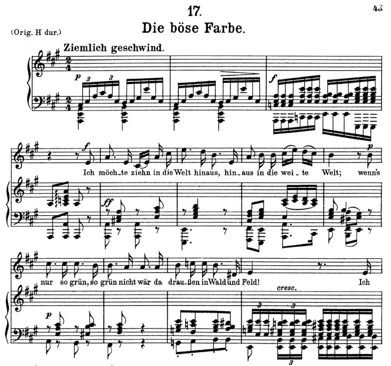 Die böse Farbe D.795-17 in A Major. F. Schubert. V...