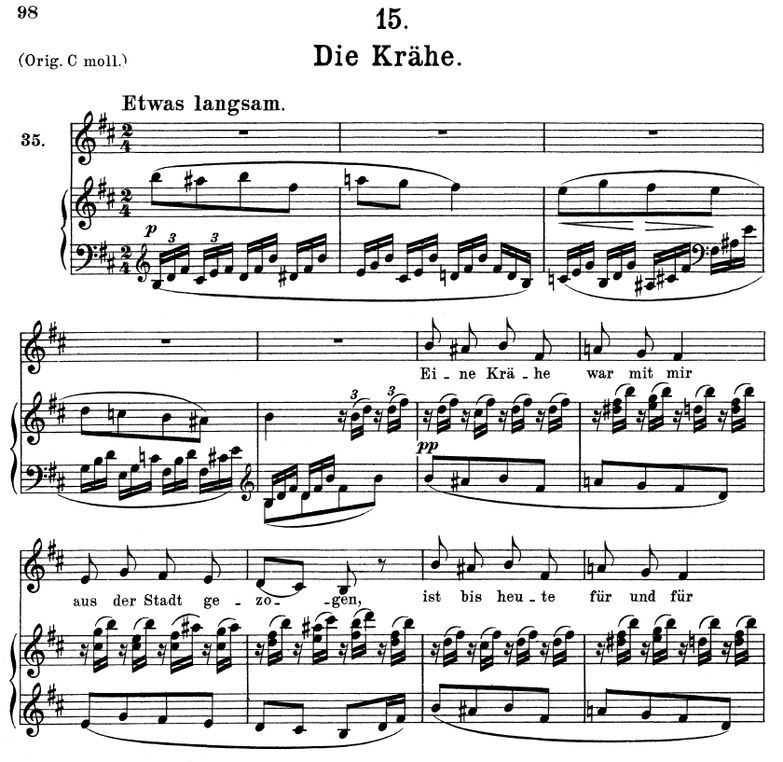 Die Krähe D.911-15 in B Minor. F. Schubert (Winter...