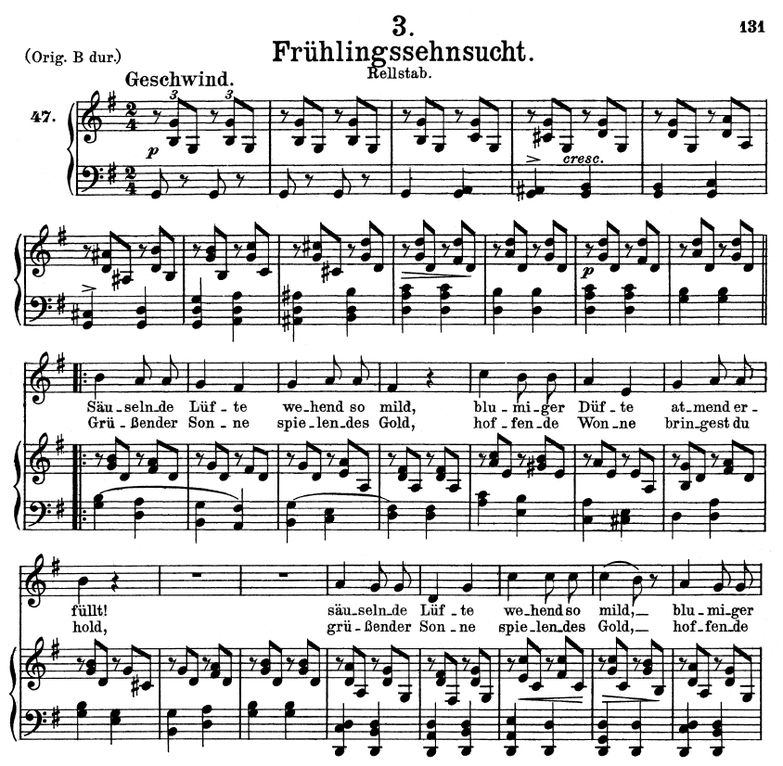 Frühlingssehnsucht, D.957-3 in G Major. F. Schuber...