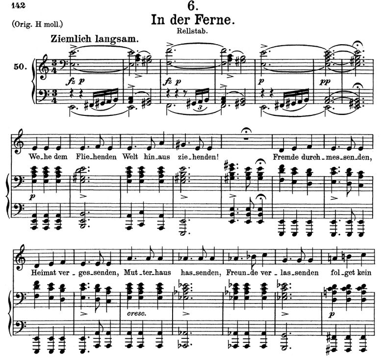 In der Ferne, D.957-6 in A Minor. F. Schubert. Vol...
