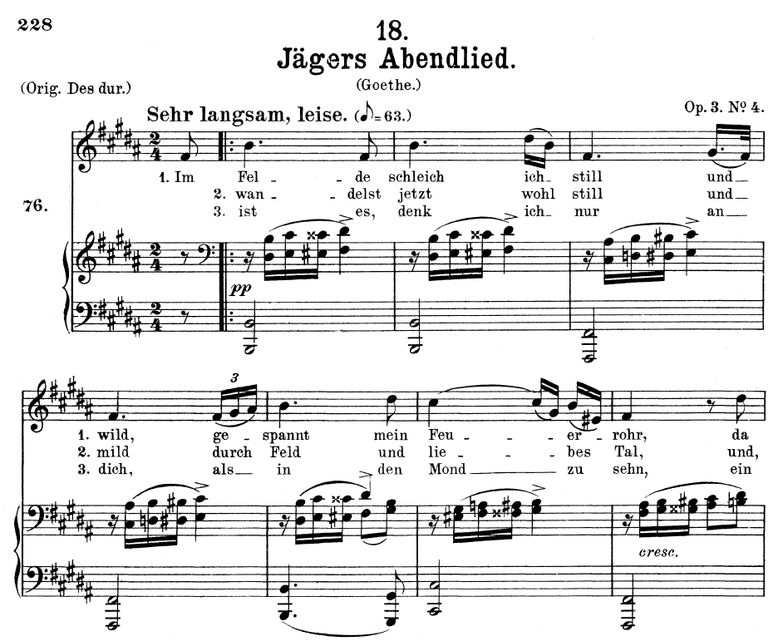 Jägers Abendlied D.368 in B Flat Major. F. Schuber...