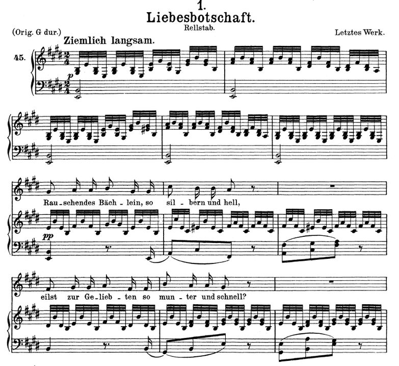 Liebesbotschaft, D.957-1 in E Major. F. Schubert. ...