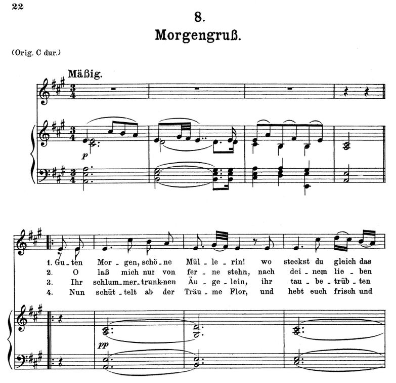 Morgengruss D.795-8 in A Major. F. Schubert (Die S...