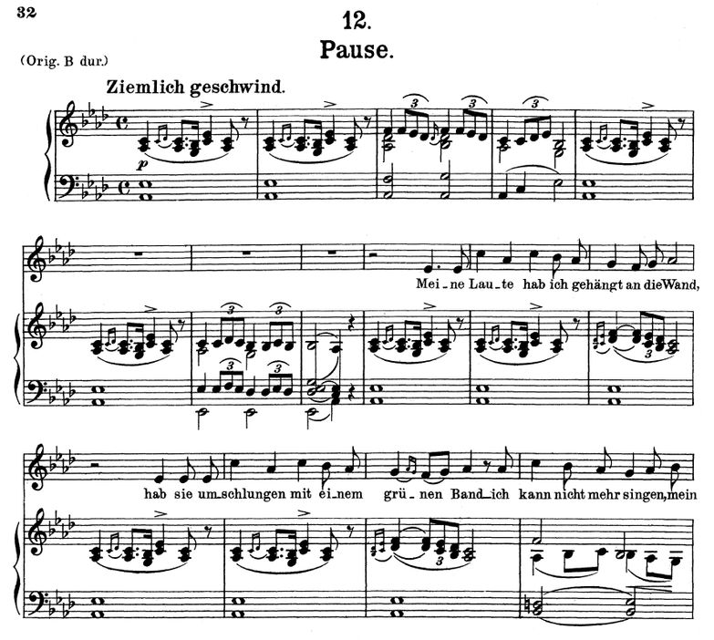 Pause D.795-12 in A Flat Major. F. Schubert (Die S...