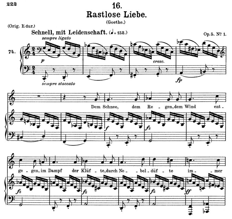 Rastlose Liebe D.138 in C Major. F. Schubert. Vol ...